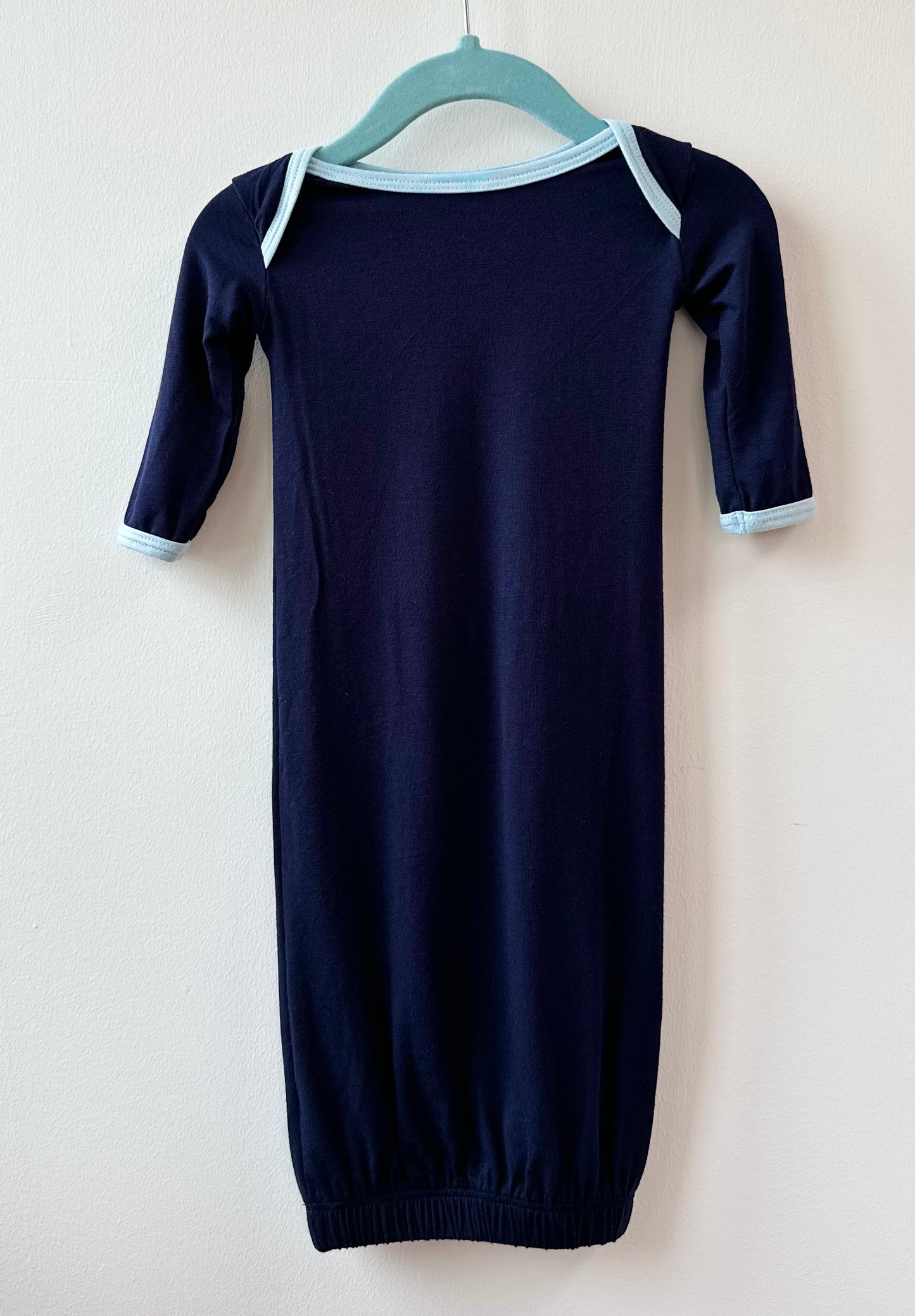 little shadows navy light blue baby gown