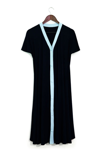 rest and recovery postpartum gown blue