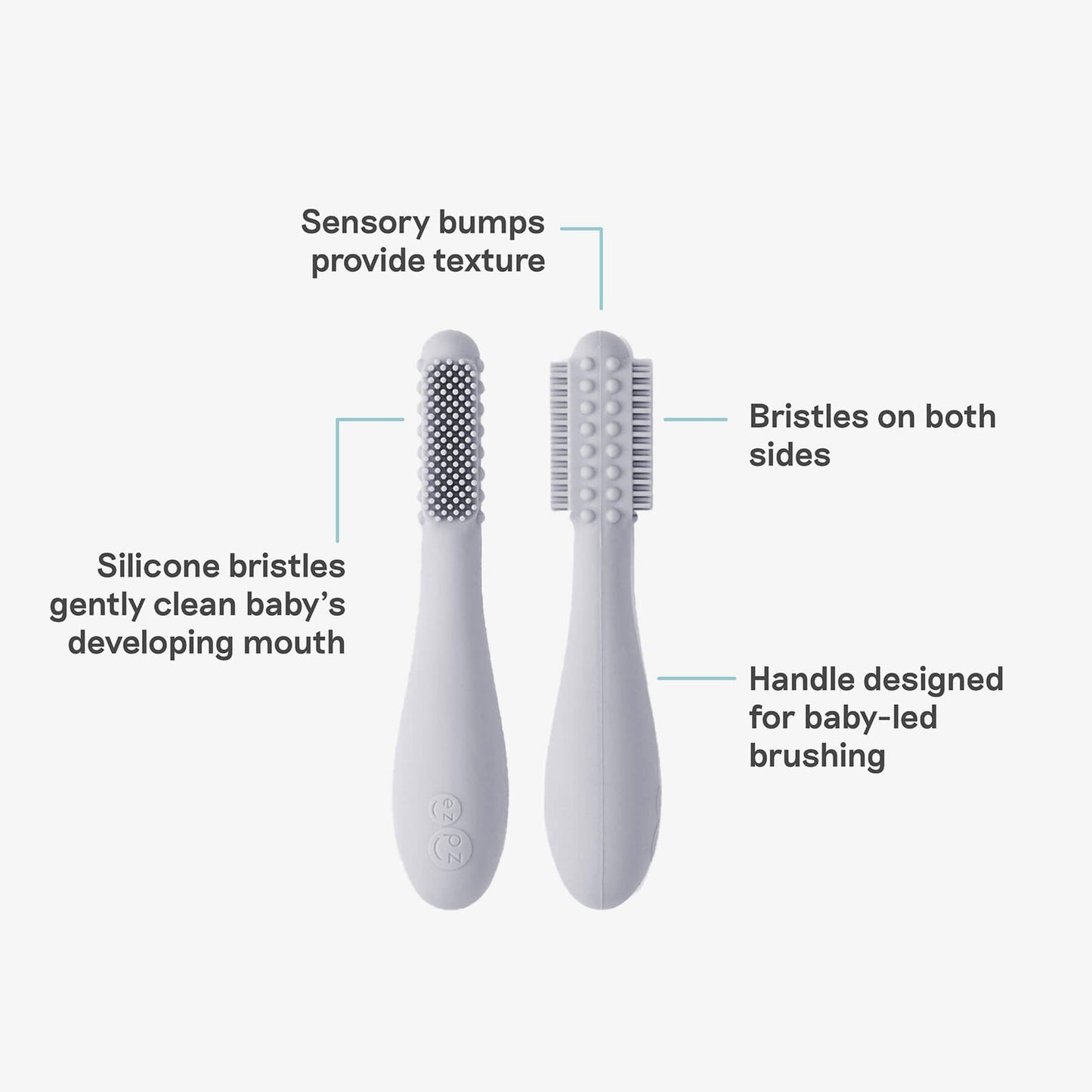 Baby-Led™ Toothbrush + Tongue Depressor in Pewter