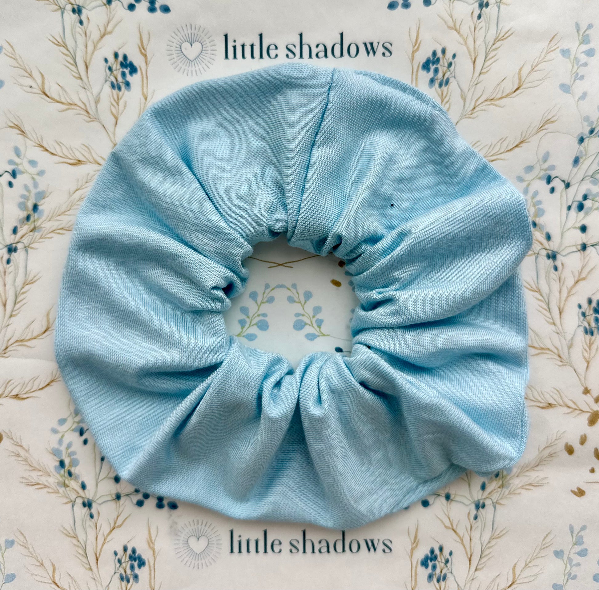 light blue scrunchie