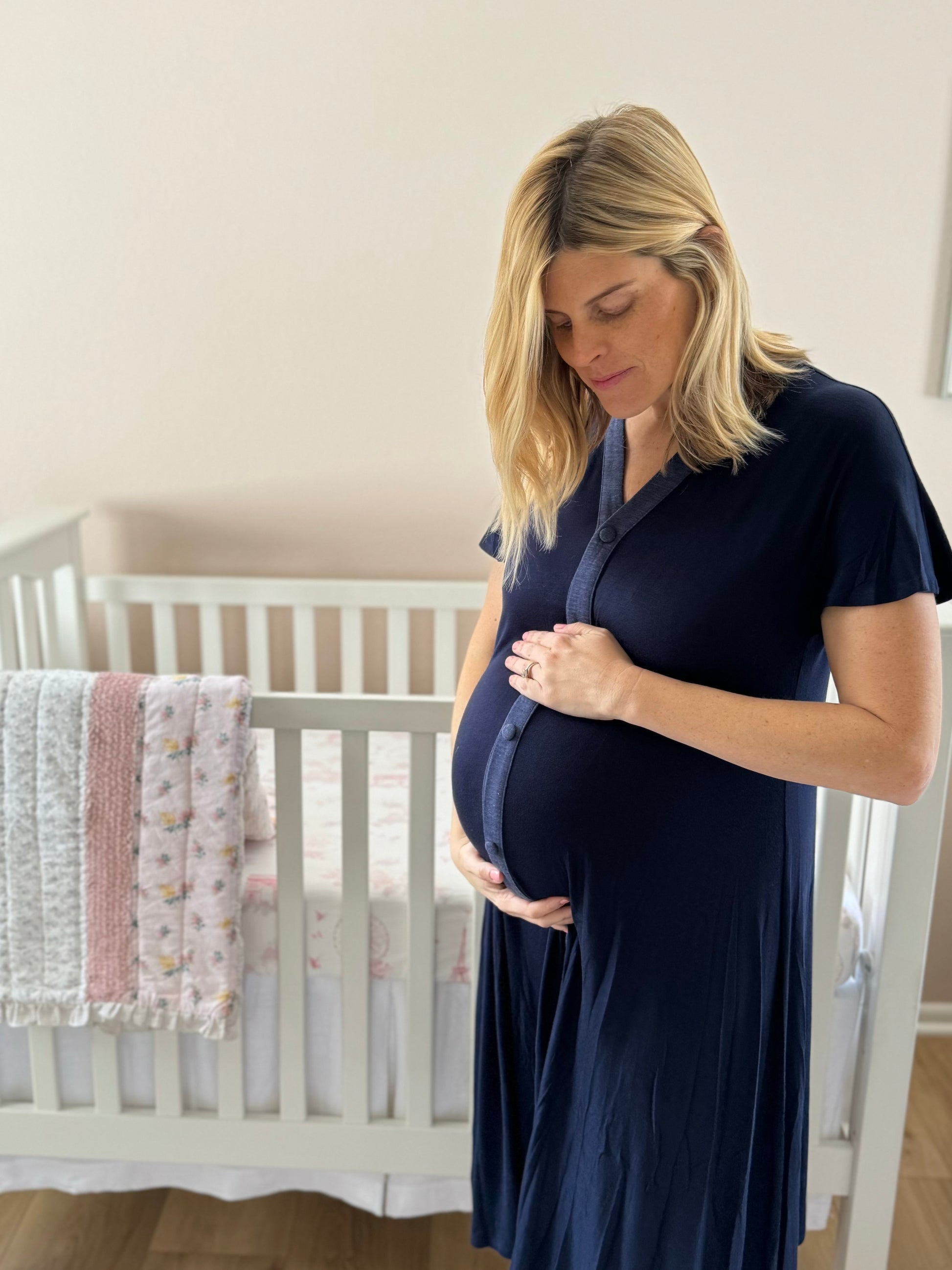 French Blue Luxe Labor & Delivery Gown